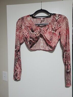 Dollskill Snake Print Crop Top